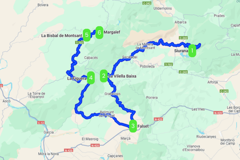 Mapa de EL PRIORAT: UNA TIERRA DE LEYENDA