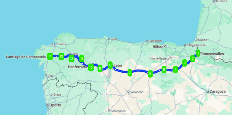 Mapa de EL CAMINO FRANCÉS