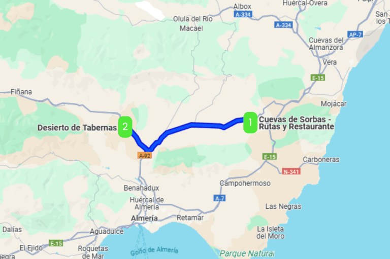 Mapa de EL DESIERTO DE TABERNAS