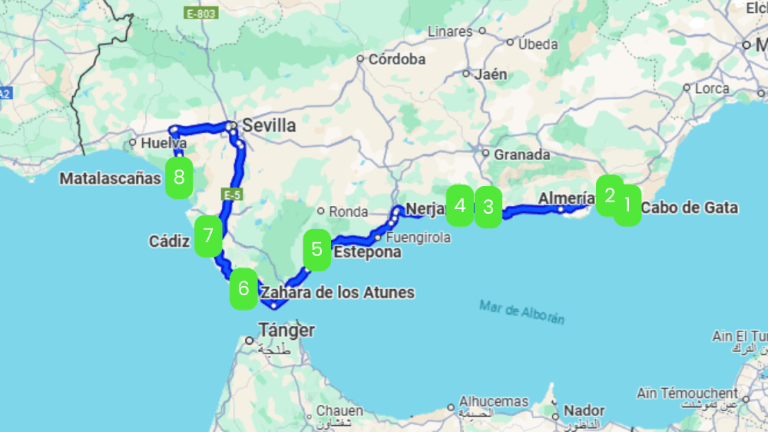 Mapa de LA COSTA DE AL-ÁNDALUS