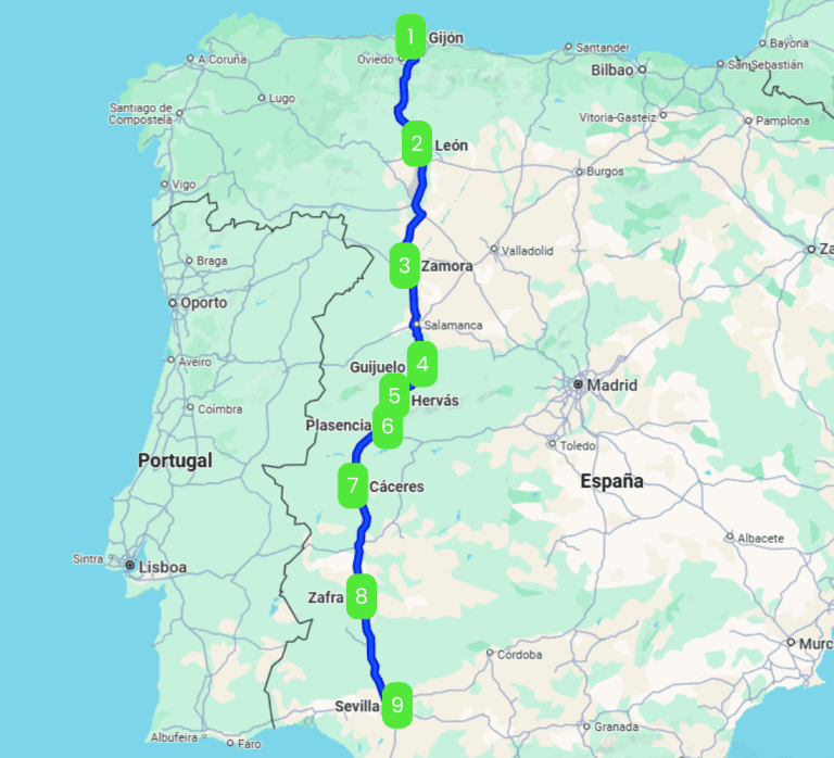 Mapa de LA RUTA DE LA PLATA