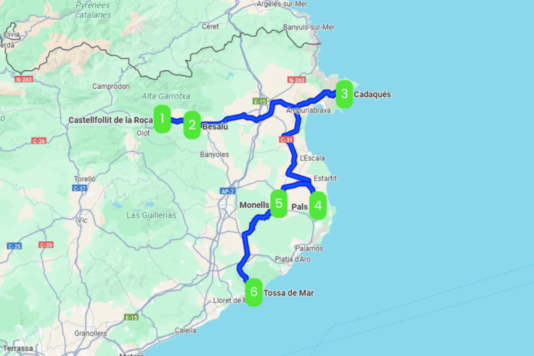 Mapa de GIRONA – TIERRA DE CASTILLOS