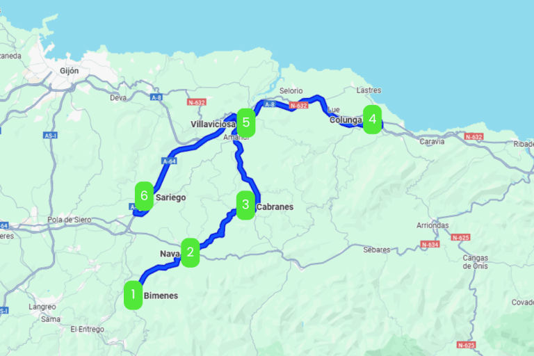 Mapa de LA COMARCA DE LA SIDRA