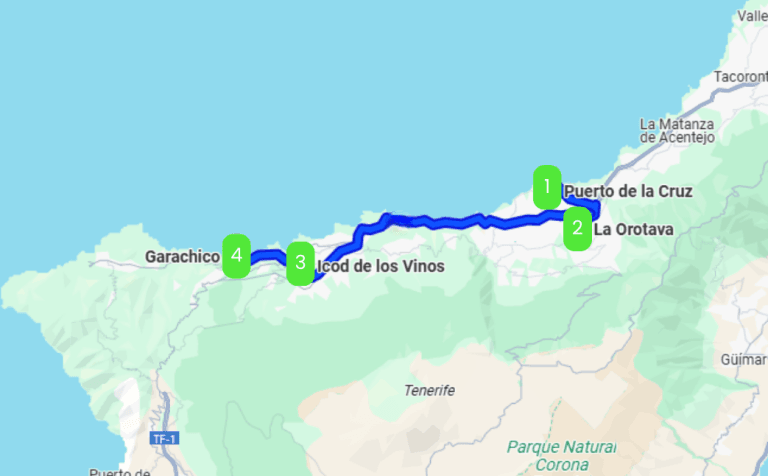 Mapa de TENERIF A LA SOMBRA