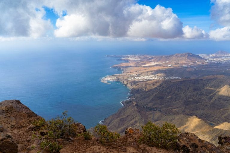 Vista panorámica desde el Roque Faneque en el Parque Natural de Tamadaba, Gran Canaria