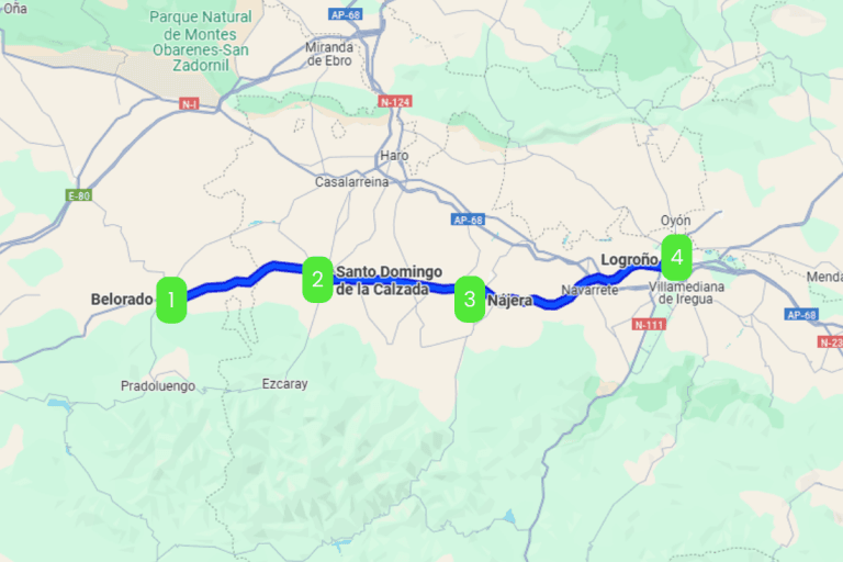 Mapa de EUROVELO 1 POR LA RIOJA