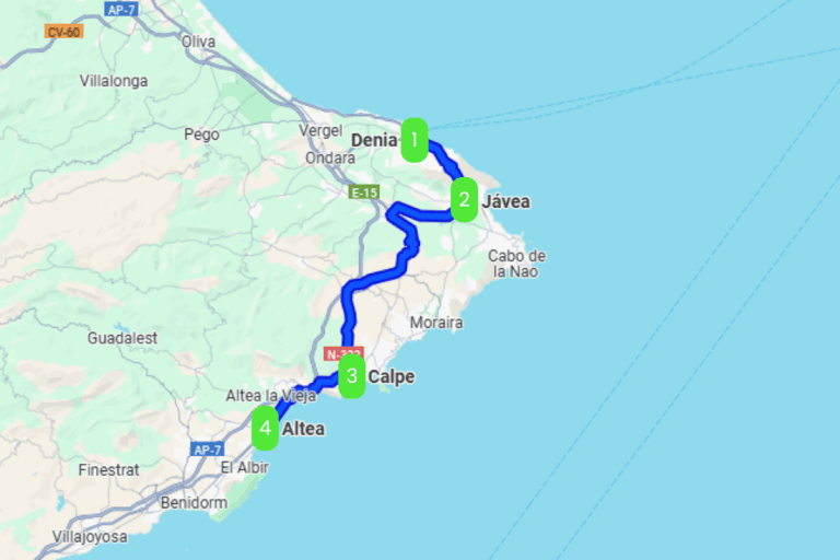 Mapa de LA COSTA BLANCA ROMANA