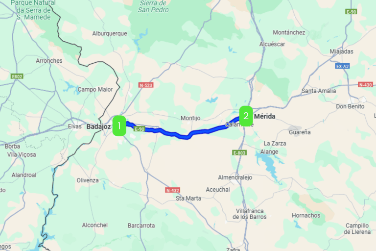Mapa de LA EXTREMADURA ROMANA